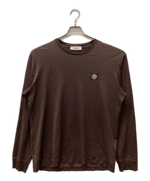 STONE ISLAND（ストーンアイランド）STONE ISLAND (ストーンアイランド) ロゴL/S TEE ブラウン サイズ:XLの古着・服飾アイテム