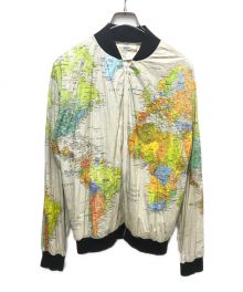 WEARIN` THE WORLD（ウェアリン・ザ・ワールド）の古着「地図柄ぺーパージャケット」｜ホワイト