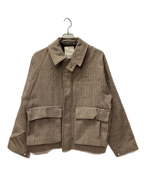 Text（テクスト）Text (テクスト) Natural Color Alpaca Tweed Hunter Jacket ベージュ サイズ:SIZE 2の古着・服飾アイテム