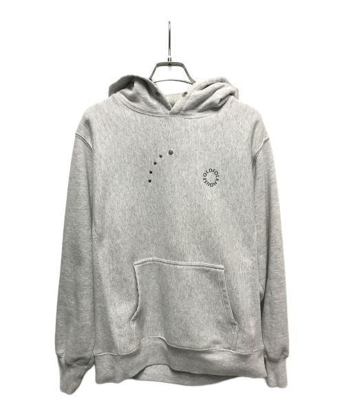 OLD FOLK HOUSE（オールドフォークハウス）OLD FOLK HOUSE (オールドフォークハウス) Circle Logo Studs Sweat Hoodie グレー サイズ:1の古着・服飾アイテム