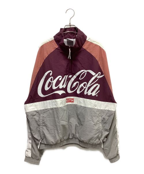 KITH（キス）KITH (キス) Coca Cola (コカコーラ) Quarter Zip Nylon Windbreaker レッド サイズ:Mの古着・服飾アイテム