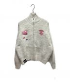 Aape BY A BATHING APEエーエイプ バイ アベイシングエイプ）の古着「funnel-neck zip-up cardigan」｜ホワイト