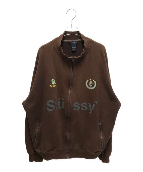 stussy（ステューシー）stussy (ステューシー) INTER BORO LEAGUE SWEAT JACKET ブラウン サイズ:XLの古着・服飾アイテム