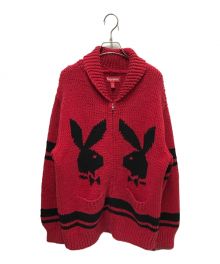 SUPREME×PLAY BOY（シュプリーム×プレイボーイ）の古着「Shawl Collar Full Zip Sweater」｜レッド