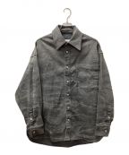 MM6 Maison Margielaエムエムシックス メゾンマルジェラ）の古着「CRINKLE-EFFECT DENIM OVERSHIRT USED加工オーバーサイズデニムシャツ」｜グレー