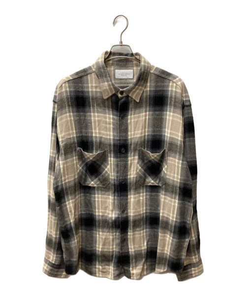 UNUSED（アンユーズド）UNUSED (アンユーズド) 23AW Rayon check shirt レーヨンチェックシャツ ベージュ サイズ:4の古着・服飾アイテム