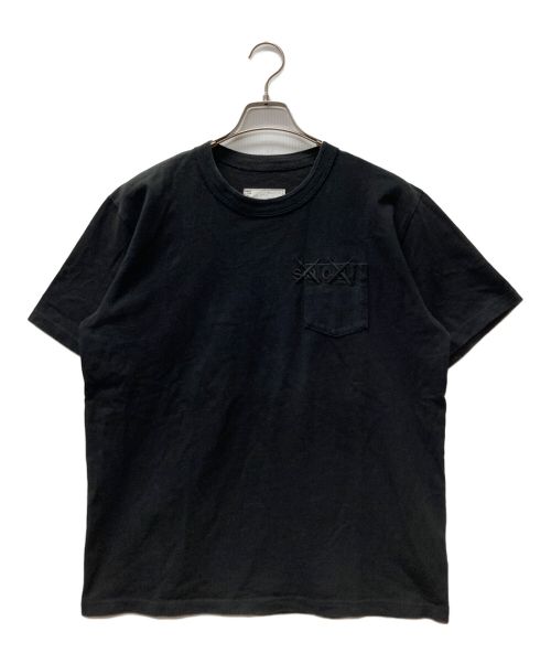 sacai（サカイ）sacai (サカイ) KAWS (カウズ) Embroidery T-shirt ブラック サイズ:3の古着・服飾アイテム