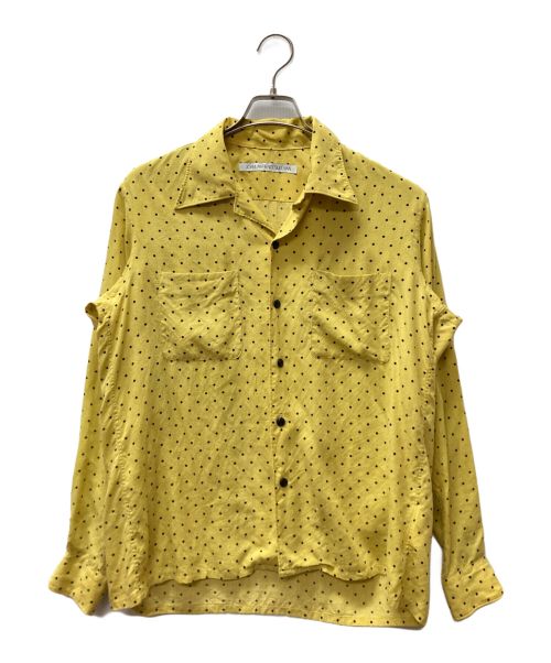 JOHN LAWRENCE SULLIVAN（ジョン ローレンス サリバン）JOHN LAWRENCE SULLIVAN (ジョンローレンスサリバン) DOT PRINTED RAYON OPEN COLLAR SHIRT イエロー サイズ:44の古着・服飾アイテム