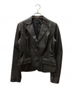 BOSS HUGO BOSSボス ヒューゴボス）の古着「calf leather tailord jacket」｜ブラック