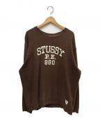 stussyステューシー）の古着「プリントスウェット」｜ブラウン