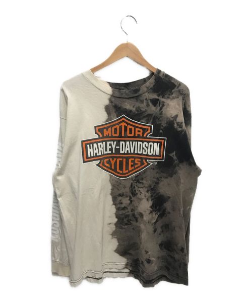 HARLEY-DAVIDSON（ハーレーダビッドソン）HARLEY-DAVIDSON (ハーレーダビッドソン) ゴーストライダースモーキー2TONEプリントLS ベージュ サイズ:Lの古着・服飾アイテム