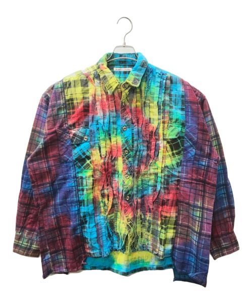 Rebuild by Needles（リビルドバイニードルス）Rebuild by Needles (リビルドバイニードルス) Flannel Shirt Ribbon Wide Shirt Tie Dye マルチカラー サイズ:下記参照の古着・服飾アイテム