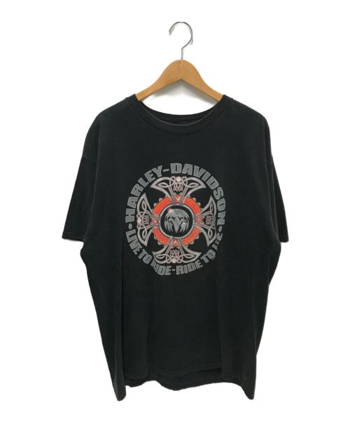 HARLEY-DAVIDSON（ハーレーダビッドソン）HARLEY-DAVIDSON (ハーレーダビッドソン) 00`SロゴプリントTEE ブラック サイズ:XLの古着・服飾アイテム