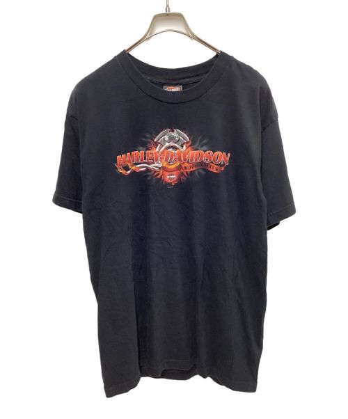 HARLEY-DAVIDSON（ハーレーダビッドソン）HARLEY-DAVIDSON (ハーレーダビッドソン) 00`SプリントTEE ブラック サイズ:Lの古着・服飾アイテム