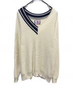 son of the cheese（サノバチーズ））の古着「ASYMMETRY V KNIT」｜アイボリー