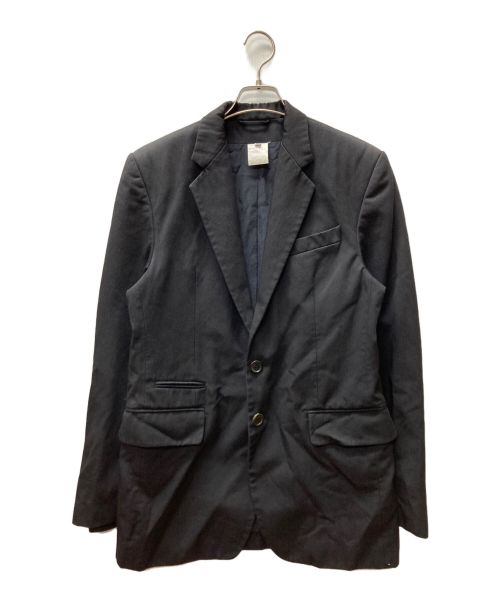 ANN DEMEULEMEESTER（アンドゥムルメステール）ANN DEMEULEMEESTER (アンドゥムルメステール) wool cotton blend tailored jacket ブラック サイズ:XSの古着・服飾アイテム