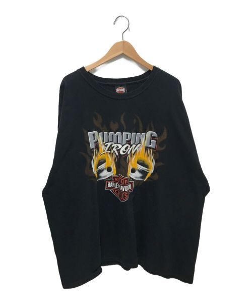 HARLEY-DAVIDSON（ハーレーダビッドソン）HARLEY-DAVIDSON (ハーレーダビッドソン) PUMPINGプリントTEE ブラック サイズ:3XLの古着・服飾アイテム