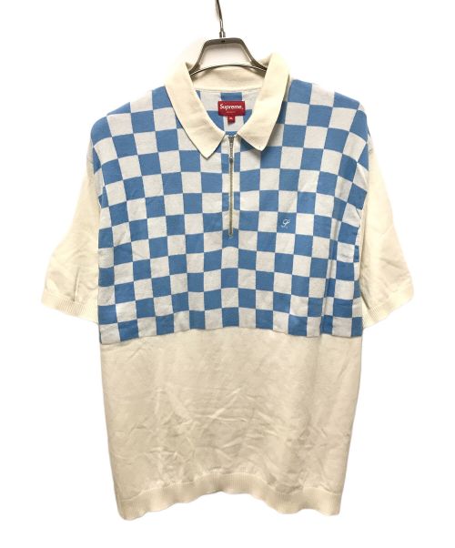 SUPREME（シュプリーム）SUPREME (シュプリーム) Checkerboard Zip Polo スカイブルー サイズ:XLの古着・服飾アイテム