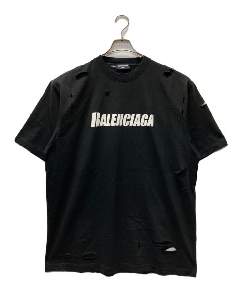 BALENCIAGA（バレンシアガ）BALENCIAGA (バレンシアガ) Damage Design Shortsleeve T Shirt ブラック サイズ:Sの古着・服飾アイテム