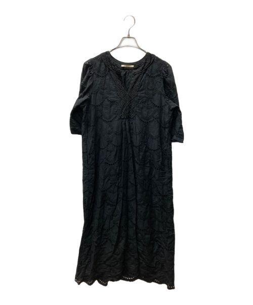 ne quittez pas（ヌキテパ）ne quittez pas (ヌキテパ) Cotton Voile Dot Hemla Dress ブラック サイズ:FREEの古着・服飾アイテム