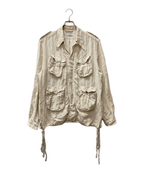 SUGARHILL（シュガーヒル）SUGARHILL (シュガーヒル) Silk Linen Stripe Fatigue Shirt ベージュ サイズ:2の古着・服飾アイテム