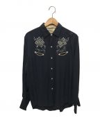 H BAR Cエイチバーシー）の古着「Exclusive Design rayon western shirts」｜ネイビー