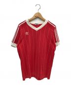 adidasアディダス）の古着「70s Vneck Tee」｜レッド