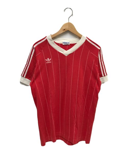 adidas（アディダス）adidas (アディダス) 70s Vneck Tee レッド サイズ:下記参照の古着・服飾アイテム