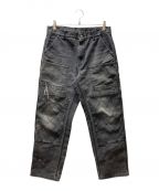 BOWWOWバウワウ）の古着「DOUBLE KNEE DUCK PAINTER PANTS AGEING」｜ブラック