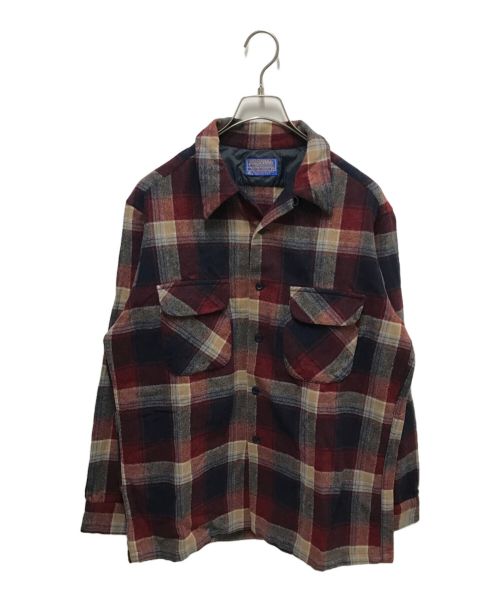 PENDLETON（ペンドルトン）PENDLETON (ペンドルトン) 70-80’s wool ボードシャツ レッド サイズ:Lの古着・服飾アイテム