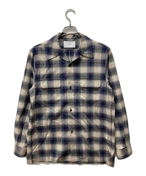 SUGARHILL（シュガーヒル）SUGARHILL (シュガーヒル) YAK OMBRE PLAID OPEN COLLAR BLOUSE グレー サイズ:Sの古着・服飾アイテム