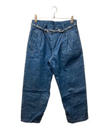 MUZE（ミューズ）の古着「HEM SLIT WIDE DENIM TROUSERS」｜インディゴ