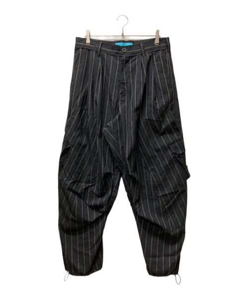 MUZE（ミューズ）MUZE (ミューズ) VILOFT STRIPE DOUBLE KNEE CARGO PANTS ブラック サイズ:2の古着・服飾アイテム