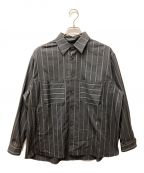 MUZEミューズ）の古着「VILOFT STRIPE SHIRTS」｜ブラック