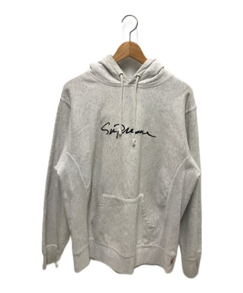 SUPREME（シュプリーム）Supreme (シュプリーム) Classic Script Hooded Sweatshirt グレー サイズ:MEDIUMの古着・服飾アイテム