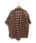 A BATHING APE (アベイシングエイプ) Mini Ape Head Check Loose Fit S/S Shirt ブラウン×レッド サイズ:XL：7000円