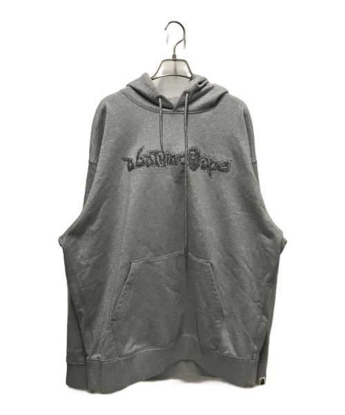 A BATHING APE（アベイシングエイプ）A BATHING APE (アベイシングエイプ) Metallic yarn Pullover Hoodie グレー サイズ:XLの古着・服飾アイテム