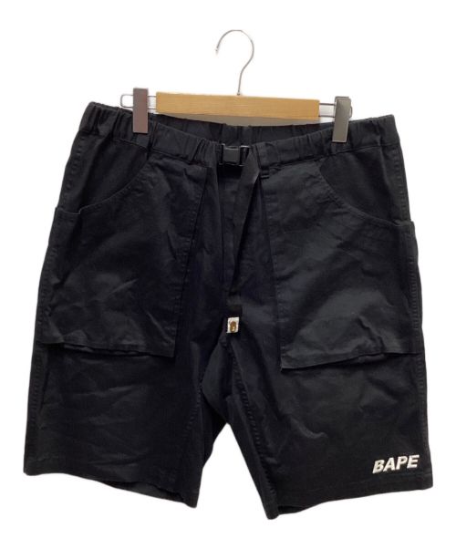 A BATHING APE（アベイシングエイプ）A BATHING APE (アベイシングエイプ) Belted Shorts ブラック サイズ:XLの古着・服飾アイテム