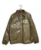 AT-DIRTYアットダーティ）の古着「BOLD LEATHER COACH JACKET」｜ブラウン