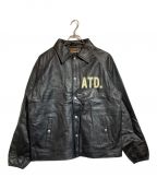 AT-DIRTYアットダーティ）の古着「BOLD LEATHER COACH JACKET」｜ブラック