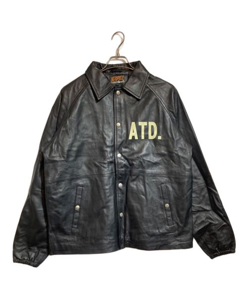 AT-DIRTY（アットダーティ）AT-DIRTY (アットダーティ) BOLD LEATHER COACH JACKET ブラック サイズ:Ｌの古着・服飾アイテム