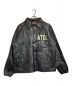 AT-DIRTY（アットダーティ）の古着「BOLD LEATHER COACH JACKET」｜ブラック