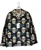 DRESS HIPPYドレスヒッピー）の古着「FACE TWO SKULL L/S SHIRTS」｜ブラック