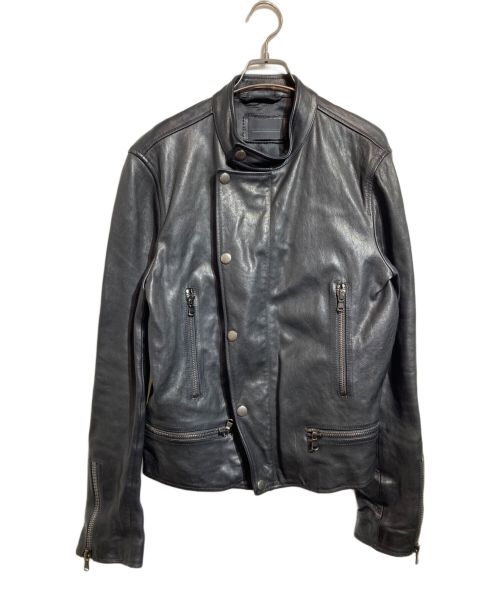 DIESEL Black Gold（ディーゼル ブラック ゴールド）DIESEL Black Gold (ディーゼル ブラック ゴールド) シングルレザーライダースジャケット ブラック サイズ:Mの古着・服飾アイテム