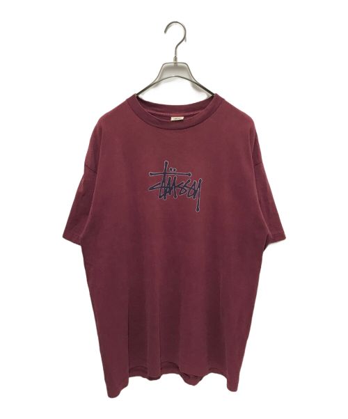 stussy（ステューシー）stussy (ステューシー) ロゴTEE レッド サイズ:XLの古着・服飾アイテム