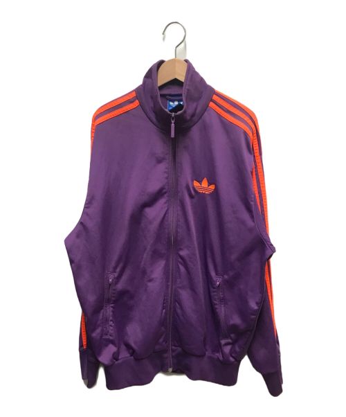 adidas（アディダス）adidas (アディダス) トレフォイルトラックジャケット パープルの古着・服飾アイテム