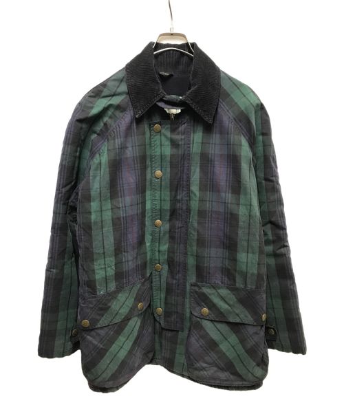 MACKINTOSH（マッキントッシュ）MACKINTOSH (マッキントッシュ) 90`sオイルドチェックジャケット ネイビー サイズ:34の古着・服飾アイテム