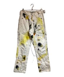 OFFWHITE×FUTURA（オフホワイト×フューチュラ）の古着「ペイントデザインパンツ」｜ベージュ