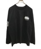 Hysteric Glamour×WIND AND SEAヒステリックグラマー×ウィンド アンド シー）の古着「バックガールロゴL/S TEE」｜ブラック