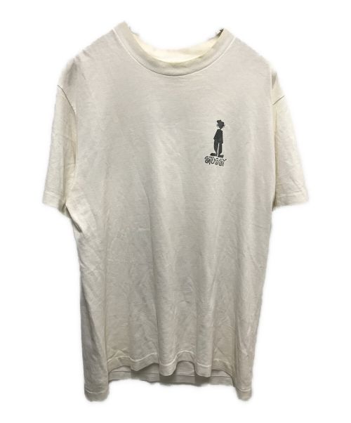 stussy（ステューシー）stussy (ステューシー) シャドーマンTEE ホワイト サイズ:Lの古着・服飾アイテム